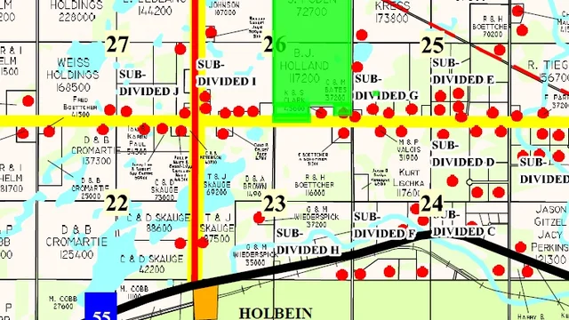 RM 493 map highlighted